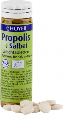 HOYER: Propolis + Salbei-Lutschtabletten Bio 60 Stck., 30g