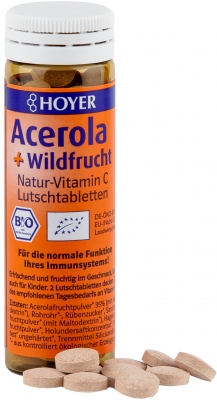 HOYER: Acerola + Wildfrucht Luschtabletten Bio 60 Stck. 30g