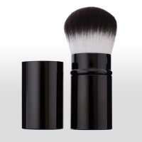 Taschen Puderpinsel vegan, schwarz rund-oval fest